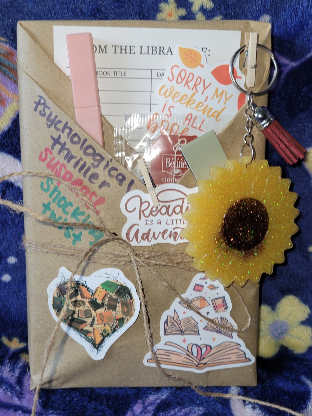 Sunflower Keychain Bookish Gift Pack